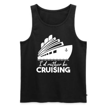 Je préfère faire de la croisière - Débardeur bio Premium Homme - noir - Devant - Michal (187cm)