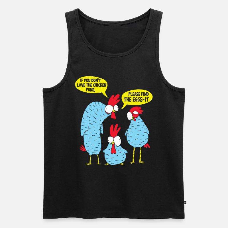 Hühner-Wortspiele - Männer Premium Bio Tank Top - Schwarz