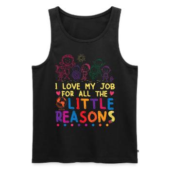 Cute Teaching Teacher Outfit Elementary School - Men's Premium Organic Tank Top - black - Front - Michal (187cm)