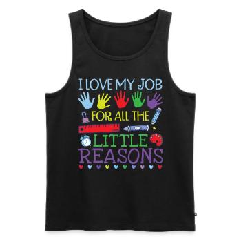 Cute Kindergarten Teacher - Men's Premium Organic Tank Top - black - Front - Michal (187cm)