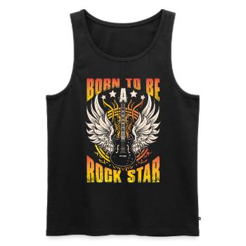 Né pour être une rock star - Débardeur bio Premium Homme - noir - Devant - AI Model Male 178 light (178cm)