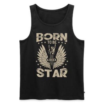 Né pour être une rock star - Débardeur bio Premium Homme - noir - Devant - AI Model Male 178 light (178cm)