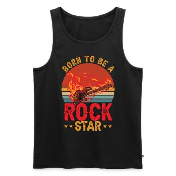 Né pour être une rock star - Débardeur bio Premium Homme - noir - Devant - AI Model Male 178 light (178cm)