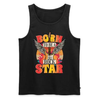 Né pour être une rock star - Débardeur bio Premium Homme - noir - Devant - AI Model Male 178 light (178cm)