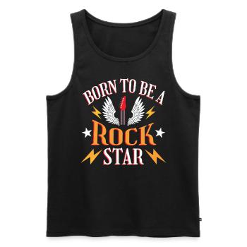 Né pour être une rock star - Débardeur bio Premium Homme - noir - Devant - AI Model Male 178 light (178cm)