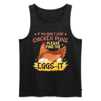 Chicken Puns - Men's Premium Organic Tank Top - black - Front - AI Model Male 178 light (178cm)