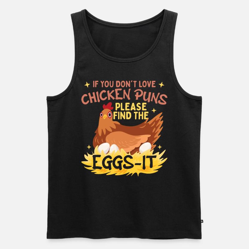 Hühner-Wortspiele - Männer Premium Bio Tank Top - Schwarz