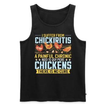 Chicken Funny Gardening - Men's Premium Organic Tank Top - black - Front - Michal (187cm)