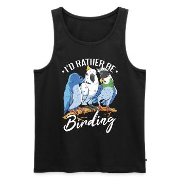 Ich würde lieber Vögel beobachten - Männer Premium Bio Tank Top - Schwarz - Vorne - AI Model Male 178 light (178cm)