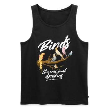 Vogel Lustiger Vogelbeobachter Vogelbeobachtung - Männer Premium Bio Tank Top - Schwarz - Vorne - AI Model Male 178 light (178cm)