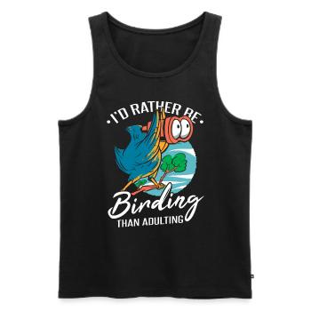 Ich würde lieber Vögel beobachten - Männer Premium Bio Tank Top - Schwarz - Vorne - AI Model Male 178 light (178cm)