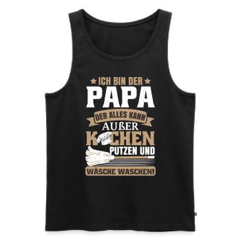 Ich bin der Papa der alles kann - Männer Premium Bio Tank Top - Schwarz - Vorne - AI Model Male 178 light (178cm)