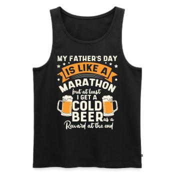 La fête de mon père est comme un marathon - Débardeur bio Premium Homme - noir - Devant - Michal (187cm)