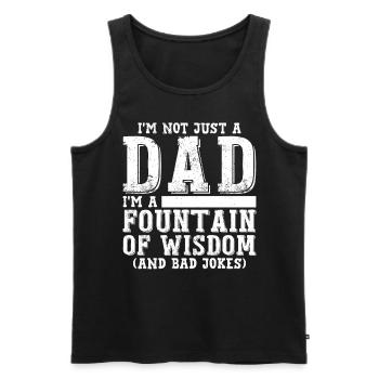 Papa Fête des pères Papa Blagues - Débardeur bio Premium Homme - noir - Devant - Michal (187cm)