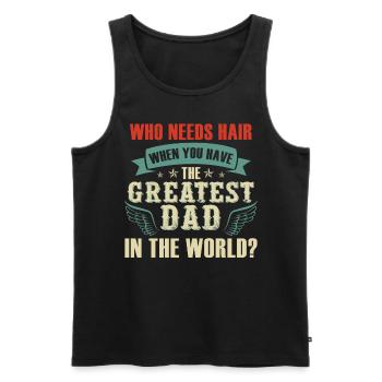 Drôle de papa Hair Papa Fête des pères - Débardeur bio Premium Homme - noir - Devant - Michal (187cm)