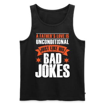Papa | Fête des Pères | Sarcasme | Hommes | Blagues de papa - Débardeur bio Premium Homme - noir - Devant - Michal (187cm)