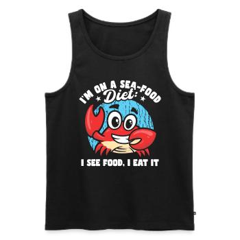Je suis sur un régime de fruits de mer drôle papa blagues croisière - Débardeur bio Premium Homme - noir - Devant - Michal (187cm)