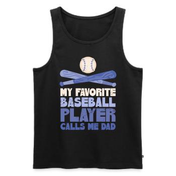 Mon joueur de baseball préféré m’appelle papa - Débardeur bio Premium Homme - noir - Devant - Michal (187cm)