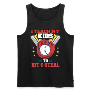Baseball Dad Funny Quote Baseball Player - Men's Premium Organic Tank Top - black - Front - AI Model Male 178 light (178cm)