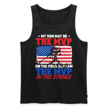 Drapeau américain Baseball Papa - Débardeur bio Premium Homme - noir - Devant - Michal (187cm)
