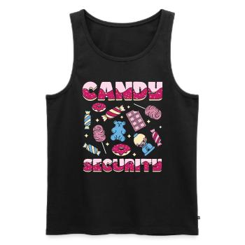 Candy Security - Men's Premium Organic Tank Top - black - Front - AI Model Male 178 light (178cm)