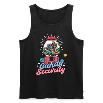Candy Security Sweets - Men's Premium Organic Tank Top - black - Front - AI Model Male 178 light (178cm)