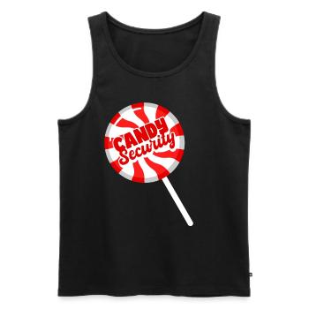Candy Security - Men's Premium Organic Tank Top - black - Front - AI Model Male 178 light (178cm)