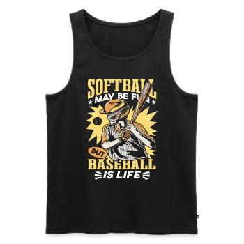 Baseball ist Leben - Männer Premium Bio Tank Top - Schwarz - Vorne - Michal (187cm)