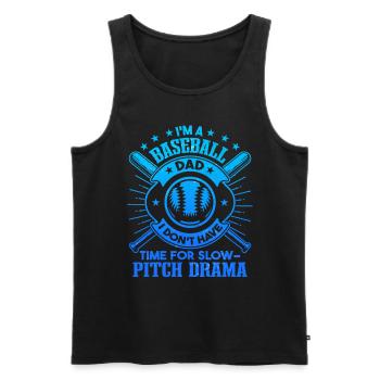 Papa de baseball de la fête des pères - Débardeur bio Premium Homme - noir - Devant - Michal (187cm)
