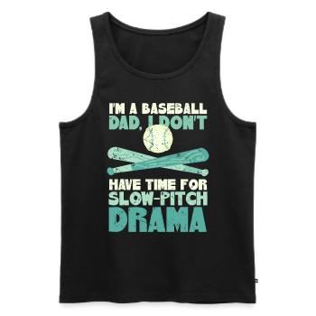 Fête des pères de baseball - Débardeur bio Premium Homme - noir - Devant - Michal (187cm)