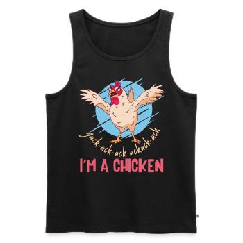 I'm A Chicken Custome Kids - Men's Premium Organic Tank Top - black - Front - Michal (187cm)