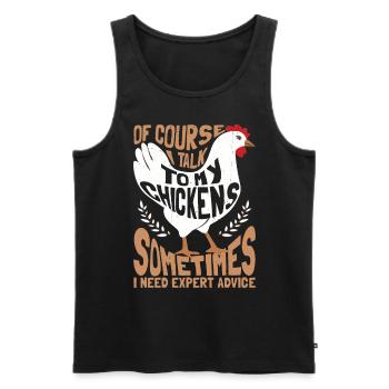 Chicken Lover Farming - Men's Premium Organic Tank Top - black - Front - AI Model Male 178 light (178cm)