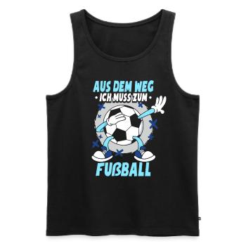 Ich Muss Zum Fußball - Männer Premium Bio Tank Top - Schwarz - Vorne - Michal (187cm)