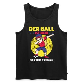 Der Ball Ist Mein Bester Freund - Männer Premium Bio Tank Top - Schwarz - Vorne - Michal (187cm)