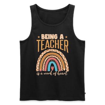 Being A Teacher Is A Work Of Heart - Men's Premium Organic Tank Top - black - Front - AI Model Male 178 light (178cm)