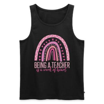 Being A Teacher Is A Work Of Heart - Men's Premium Organic Tank Top - black - Front - AI Model Male 178 light (178cm)