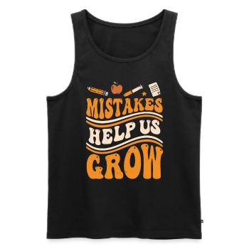Mistakes Help Us Grow - Men's Premium Organic Tank Top - black - Front - AI Model Male 178 light (178cm)