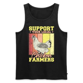 Soutenez vos producteurs de poulet locaux - Débardeur bio Premium Homme - noir - Devant - Michal (187cm)