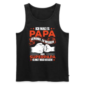 Vatertag Vater Superpapa Papa - Männer Premium Bio Tank Top - Schwarz - Vorne - Michal (187cm)