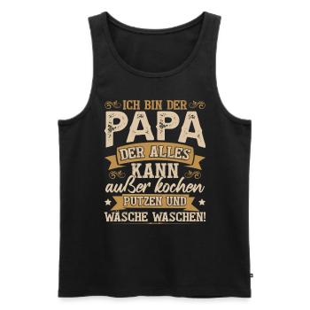 Ich bin der Papa der alles kann - Männer Premium Bio Tank Top - Schwarz - Vorne - AI Model Male 178 light (178cm)