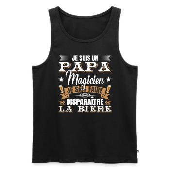 Je Suis Un Papa Magicien - Débardeur bio Premium Homme - noir - Devant - Michal (187cm)