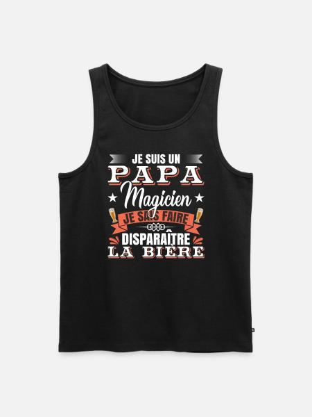 Papa Humour Bière - Débardeur bio Premium Homme - noir