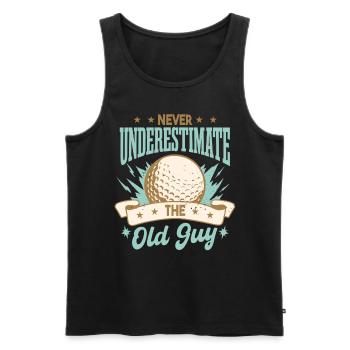 Unterschätze niemals den alten Kerl Golf - Männer Premium Bio Tank Top - Schwarz - Vorne - Michal (187cm)