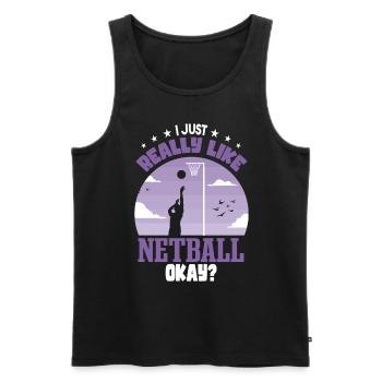 Ich mag Netball einfach sehr - Männer Premium Bio Tank Top - Schwarz - Vorne - Michal (187cm)