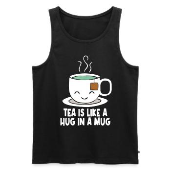 Kawaii Tea - Men's Premium Organic Tank Top - black - Front - AI Model Male 178 light (178cm)