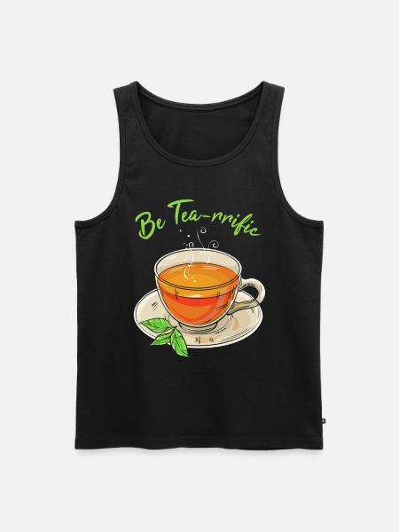 Tea Pun - Men's Premium Organic Tank Top - black