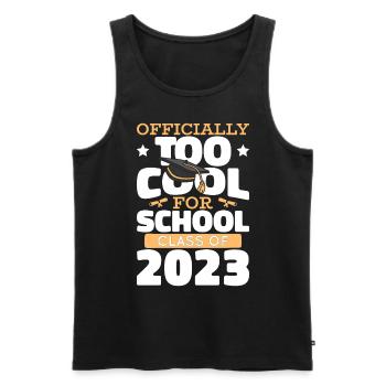 Offiziell zu cool für diese Schulklasse von 2023 - Männer Premium Bio Tank Top - Schwarz - Vorne - AI Model Male 178 light (178cm)
