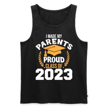 J’ai rendu mes parents fiers de la classe de 2023 - Débardeur bio Premium Homme - noir - Devant - AI Model Male 178 light (178cm)
