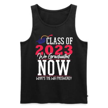 Classe de 2023 Nous avons obtenu notre diplôme maintenant - Débardeur bio Premium Homme - noir - Devant - AI Model Male 178 light (178cm)