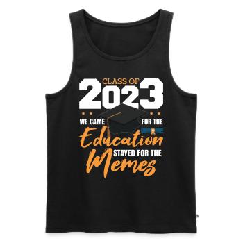 Classe de 2023 Graduation College Senior Degree - Débardeur bio Premium Homme - noir - Devant - AI Model Male 178 light (178cm)